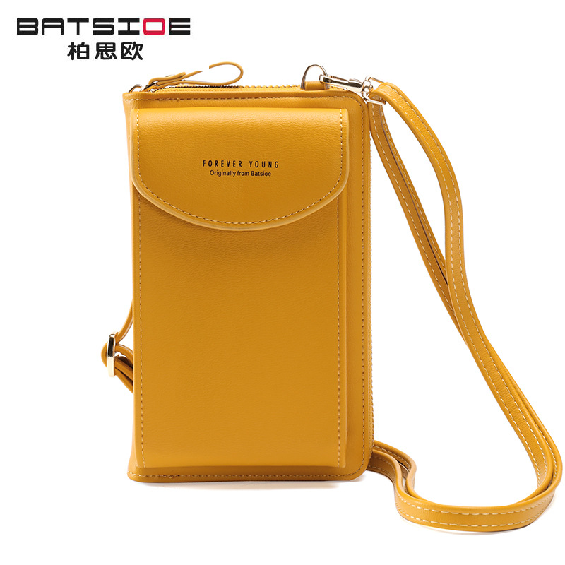 New large-capacity mobile phone bag small single shoulder messenger zipper bag multifunctional long clutch bag ladies wallet wholesale - Image 5