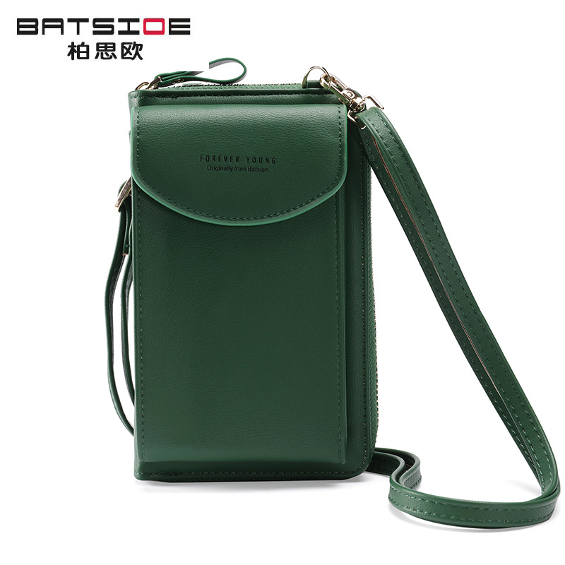 New large-capacity mobile phone bag small single shoulder messenger zipper bag multifunctional long clutch bag ladies wallet wholesale