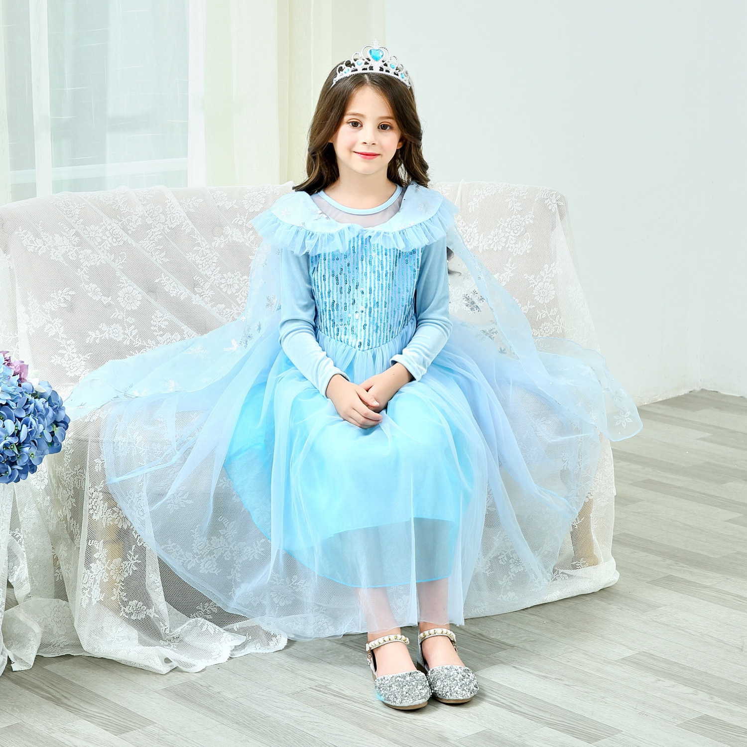 Frozen princess dress Aisha girls dress Aisha elsa children's Christmas costume long-sleeved - Image 4