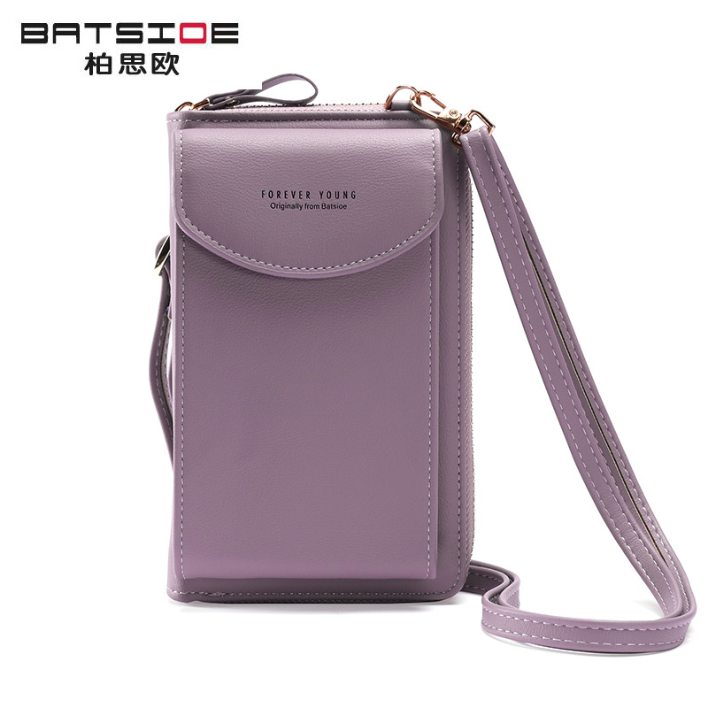 New large-capacity mobile phone bag small single shoulder messenger zipper bag multifunctional long clutch bag ladies wallet wholesale - Image 4