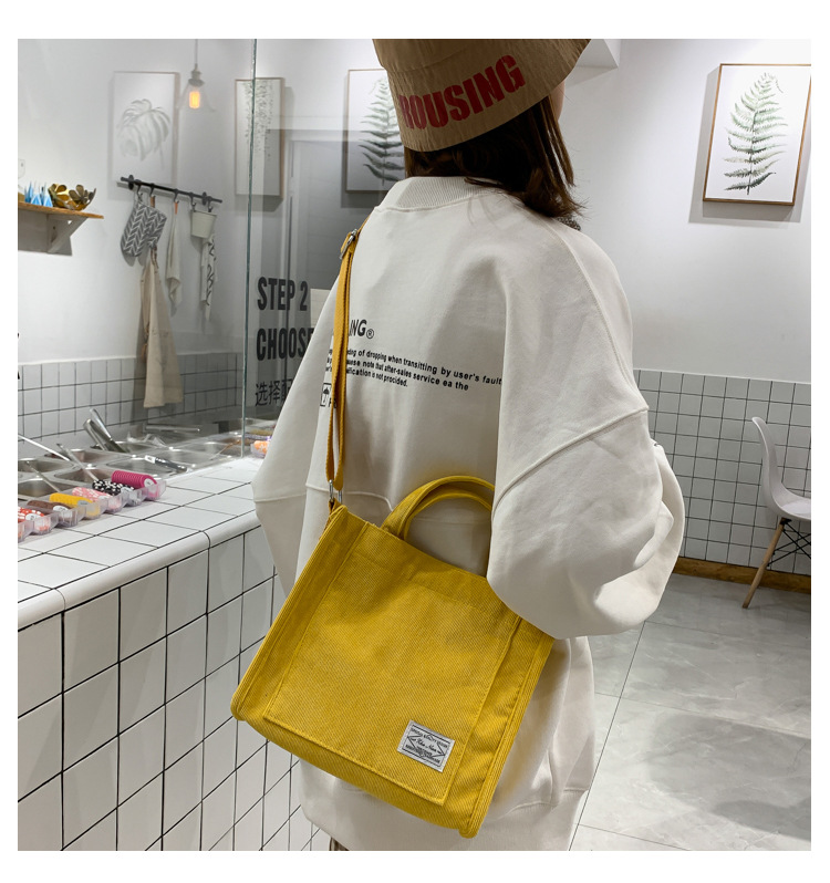 Women's Corduroy Shoulder Bag - Image 3