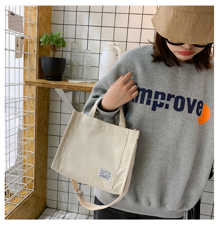 Women's Corduroy Shoulder Bag - Image 2
