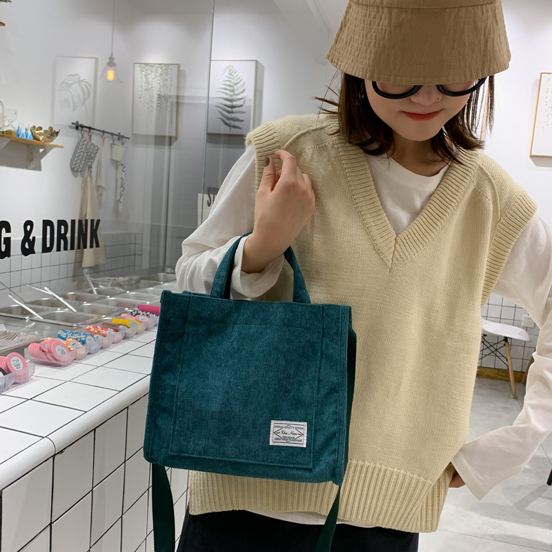 Women's Corduroy Shoulder Bag - Image 4