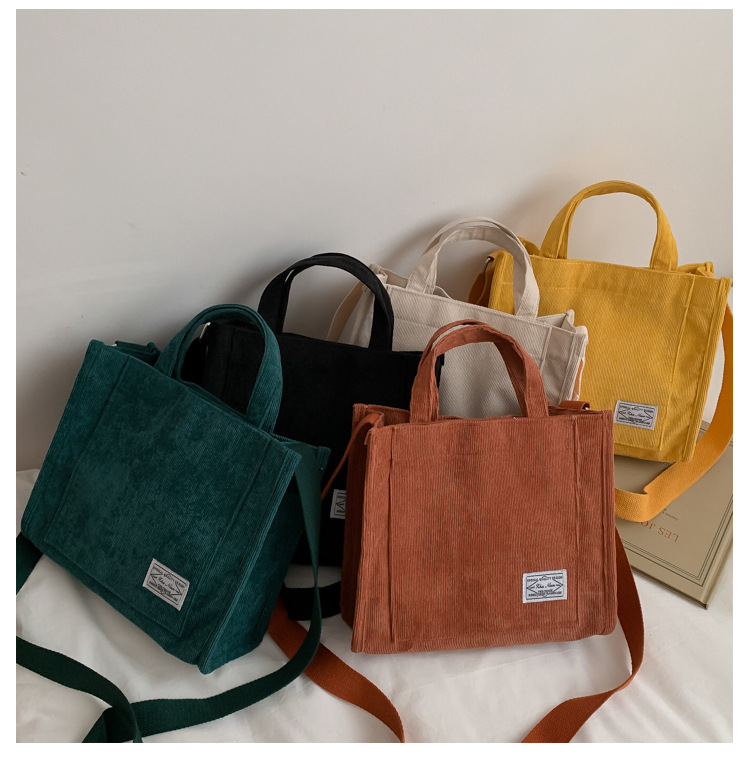Women's Corduroy Shoulder Bag - Image 11