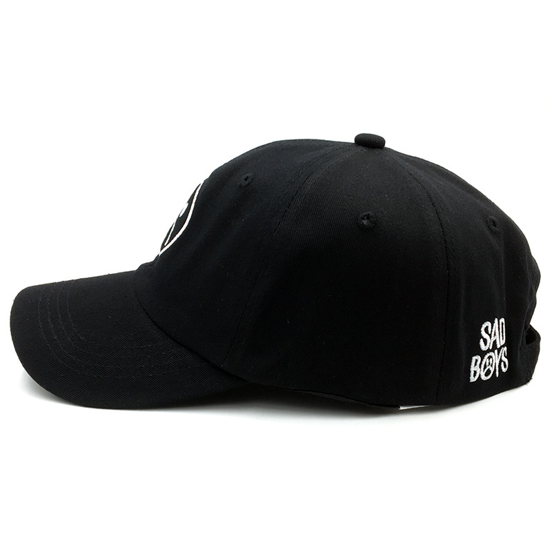 Foreign trade hot style crying face sad boys embroidery soft top baseball cap men and women sun visor men and women outdoor sunshade - Image 4