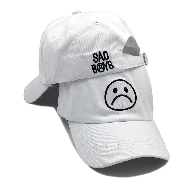 Foreign trade hot style crying face sad boys embroidery soft top baseball cap men and women sun visor men and women outdoor sunshade - Image 6