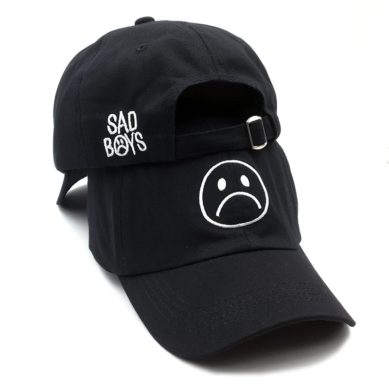 Foreign trade hot style crying face sad boys embroidery soft top baseball cap men and women sun visor men and women outdoor sunshade - Image 7