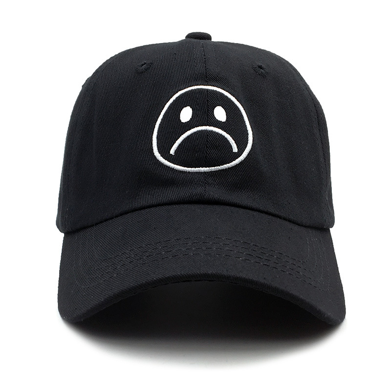 Foreign trade hot style crying face sad boys embroidery soft top baseball cap men and women sun visor men and women outdoor sunshade - Image 3