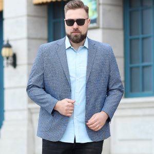 Plus size men's clothing, fat man, loose and thin suit jacket, fat guy plus fat, casual single suit fashion
