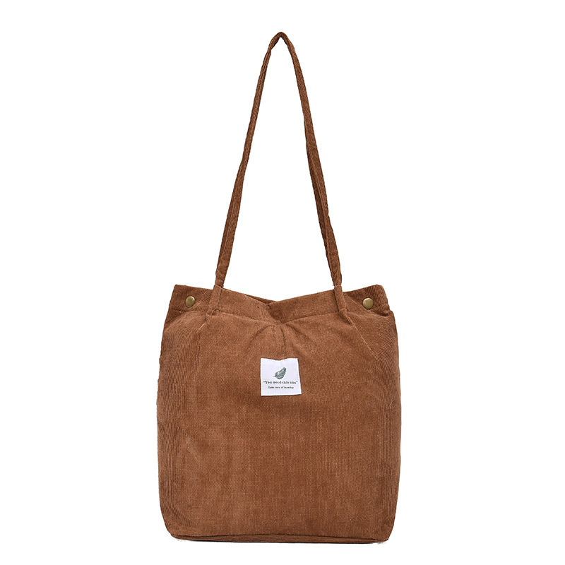 Factory direct supply shoulder bag women's shopping bag fashion canvas women's bag canvas bag large capacity corduroy shoulder bag - Image 3