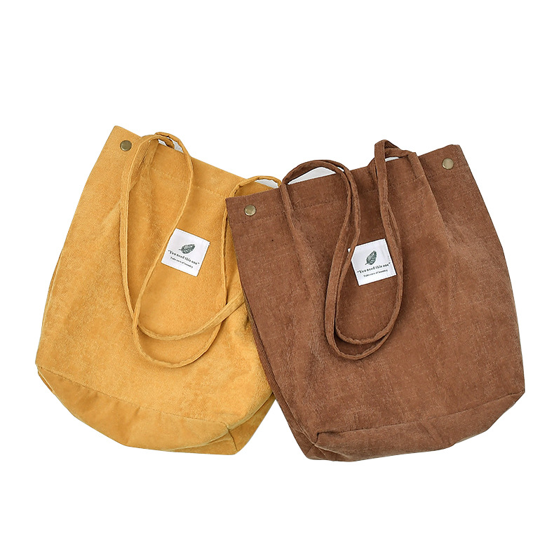 Factory direct supply shoulder bag women's shopping bag fashion canvas women's bag canvas bag large capacity corduroy shoulder bag - Image 16