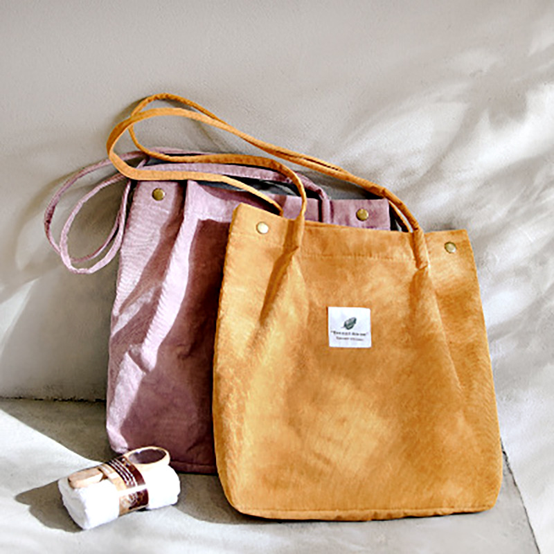 Factory direct supply shoulder bag women's shopping bag fashion canvas women's bag canvas bag large capacity corduroy shoulder bag - Image 14