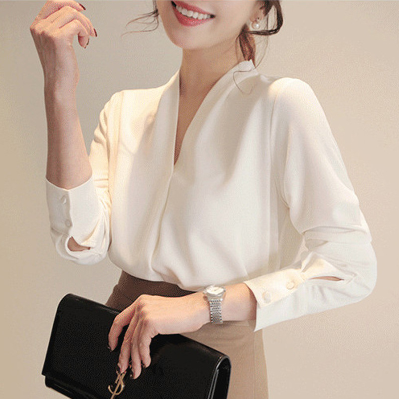 4-color 2025 Autumn New Long-sleeved Shirt, Loose Fit, Professional, Elegant, Goddess Style, Base Chiffon Blouse 938