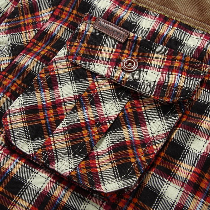 Cross-border winter new men's fleece long-sleeved plaid shirt warm business casual fashion cotton shirt European size - Image 4