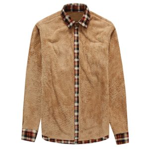 Cross-border winter new men's fleece long-sleeved plaid shirt warm business casual fashion cotton shirt European size