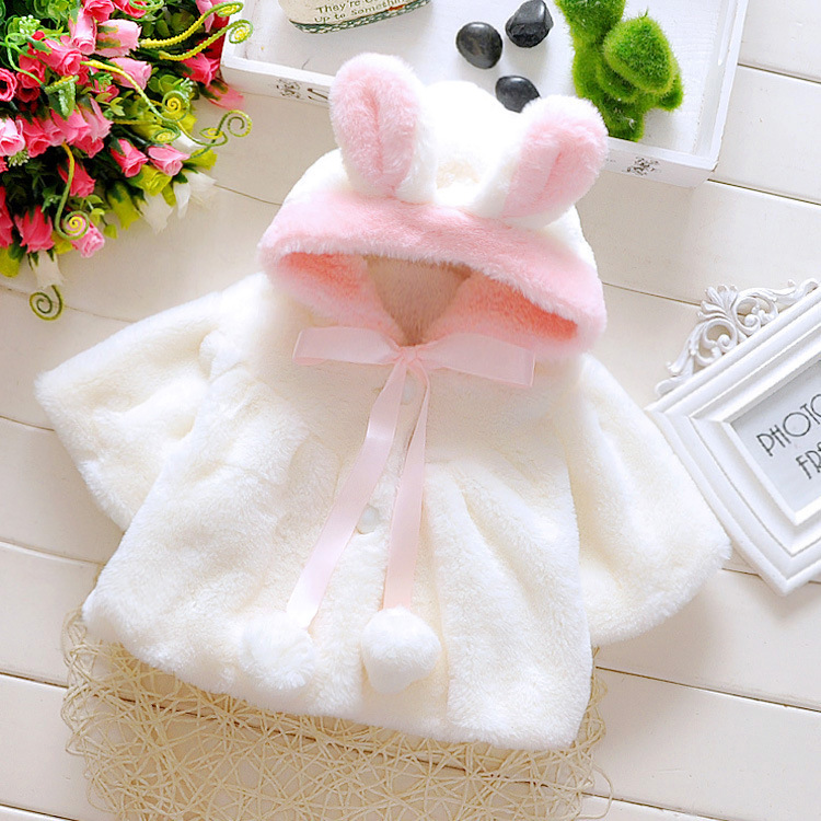 Winter children's dress cape cape girl baby cape coat girl princess two-color faux fur shawl - Image 2