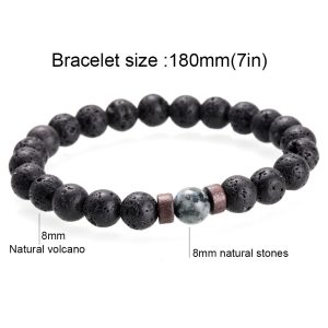 European and American cross-border men's bracelet natural moonstone beads Tibetan Buddhist bracelet lava stone diffuser bracelet wholesale