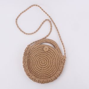 Factory direct sale ins new holiday beach woven bag round single-shoulder dual-use versatile leisure straw woven bag