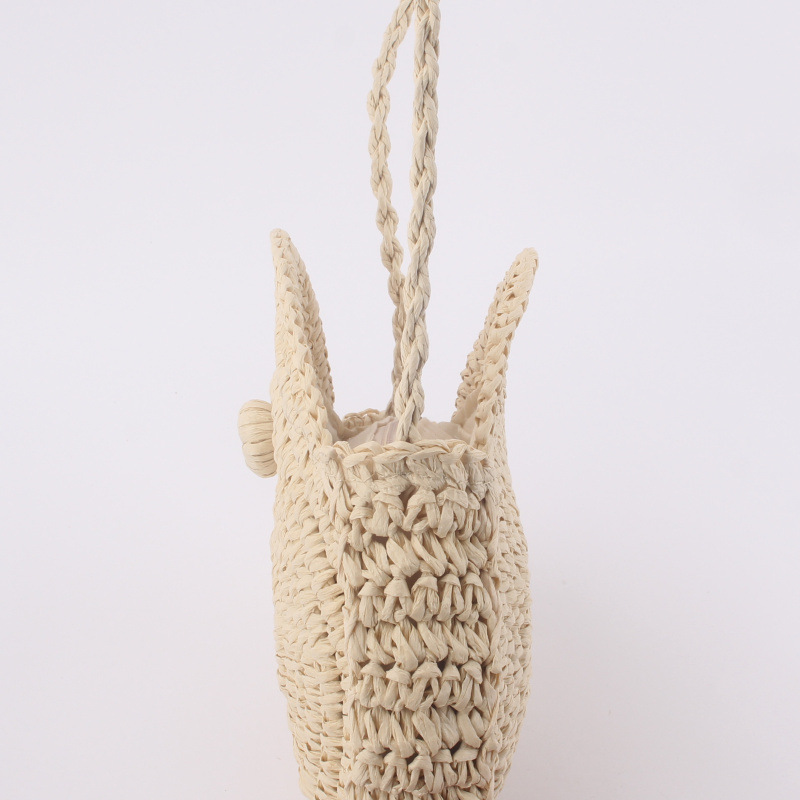 Factory direct sale ins new holiday beach woven bag round single-shoulder dual-use versatile leisure straw woven bag - Image 2