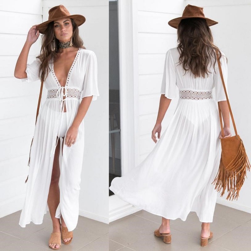 2023 AliExpress ebay hot style lace chiffon beach swimsuit blouse - Image 4