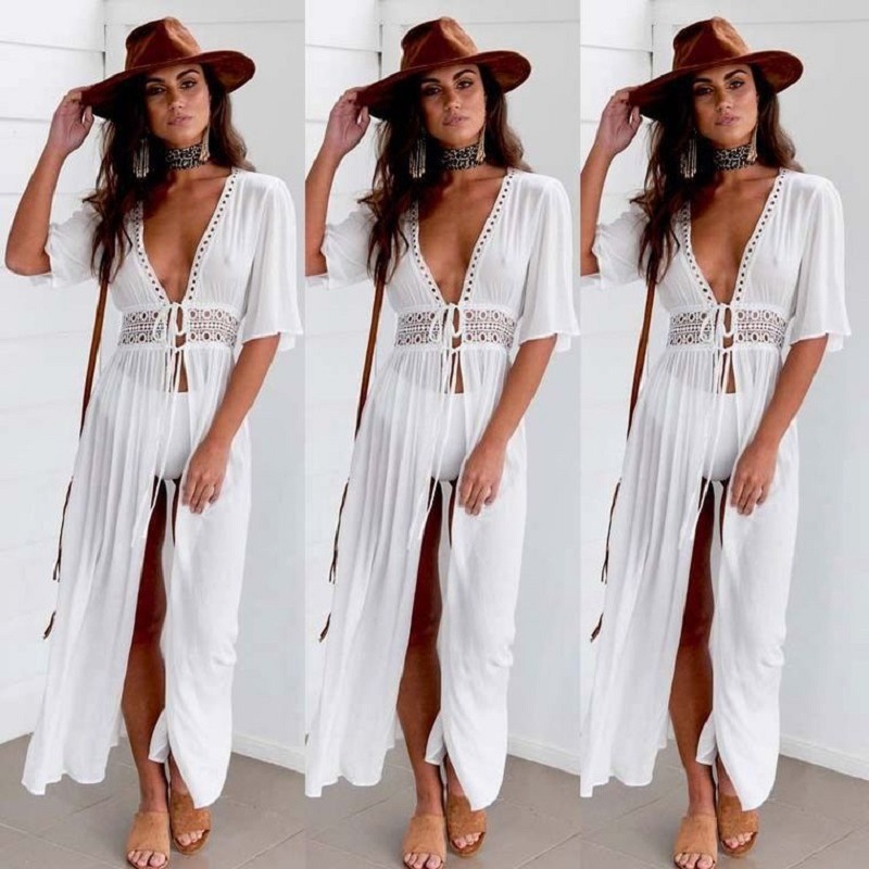 2023 AliExpress ebay hot style lace chiffon beach swimsuit blouse - Image 3