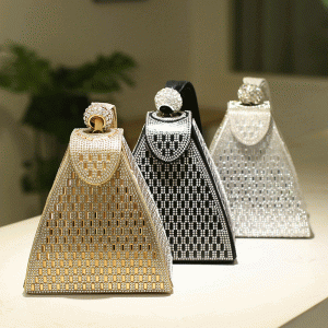 2021 rhinestone bags, internet celebrity diamond-studded evening bags, handbags, bling personalized triangle small bags