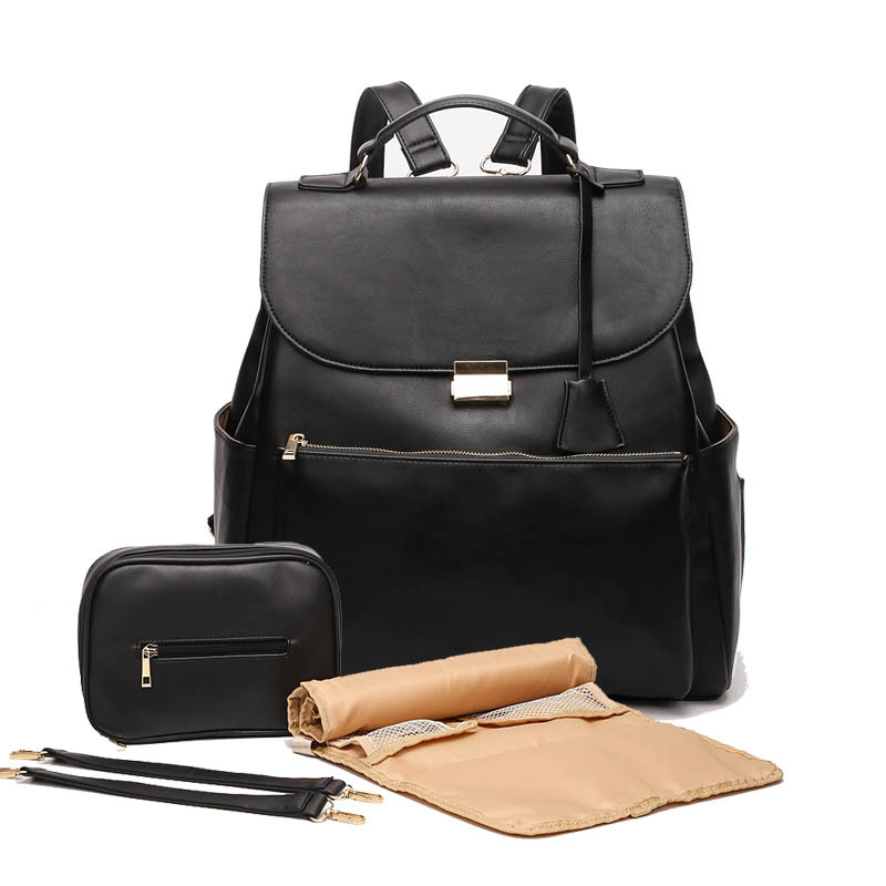Factory direct supply of new style mommy bag backpack with lock European and American fashion mother and baby bag direct supply wholesale mother and baby mummy backpack - Image 5