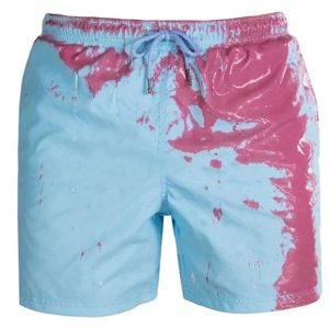 Cross-border water color-changing swimming trunks beach shorts men's European and American large size temperature-sensitive color-changing shorts factory direct sales