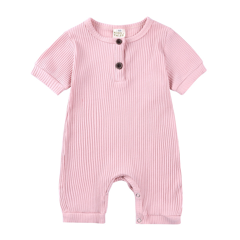 AliExpress hot style men's and women's baby clothes baby clothing summer solid color pit stripe baby short climbing jumpsuit on behalf of hair - Image 11