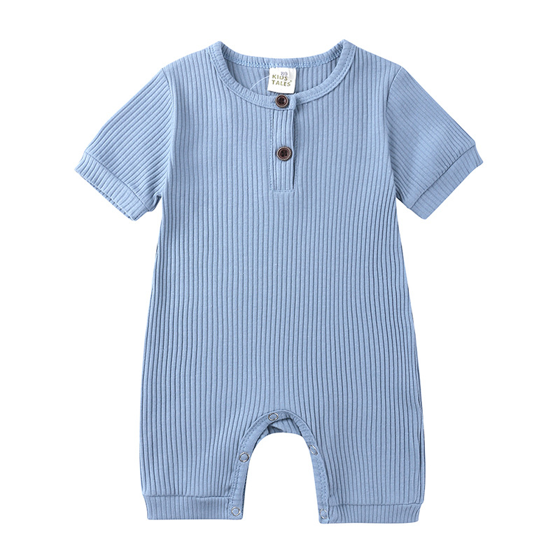 AliExpress hot style men's and women's baby clothes baby clothing summer solid color pit stripe baby short climbing jumpsuit on behalf of hair - Image 5