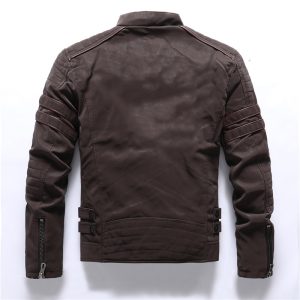 Factory direct sale men's autumn and winter frosted leather clothing fashion slim brushed PU jacket locomotive trendy brand slim fit jacket