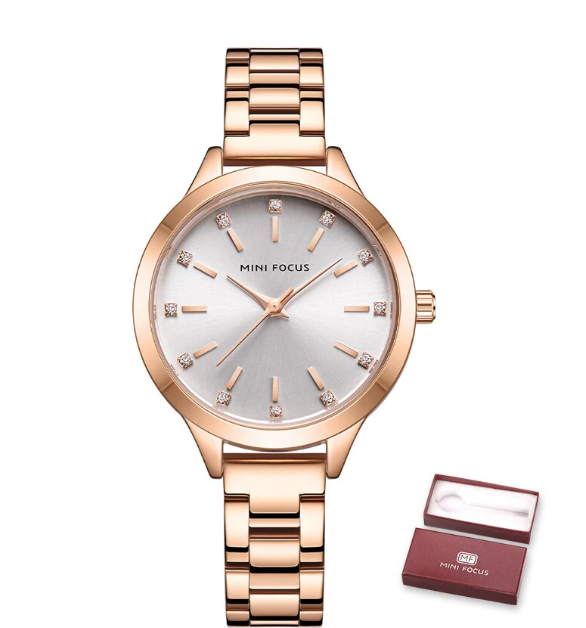 MINI FOCUS brand women's watch light luxury diamond women's watch simple steel belt waterproof women's watch MF0367L - Image 11