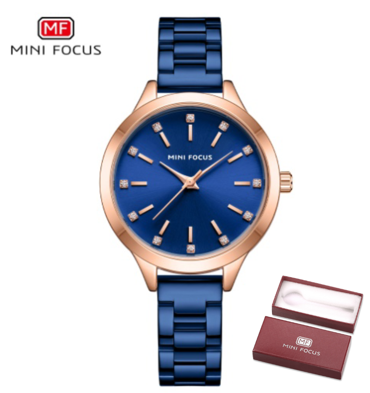 MINI FOCUS brand women's watch light luxury diamond women's watch simple steel belt waterproof women's watch MF0367L - Image 13