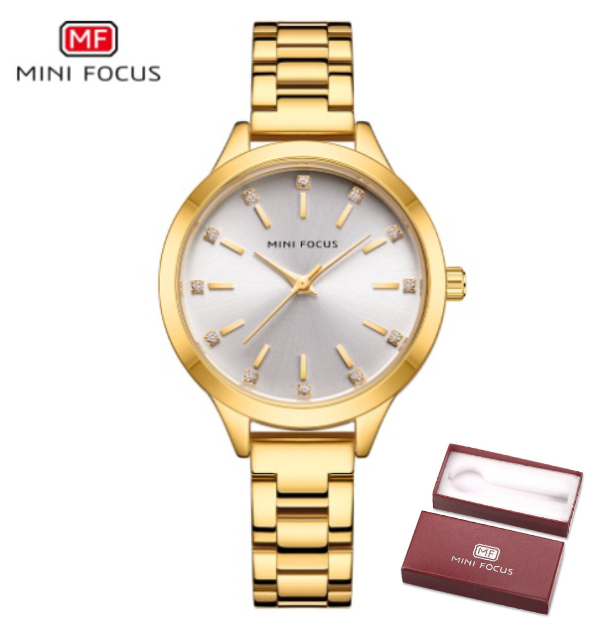 MINI FOCUS brand women's watch light luxury diamond women's watch simple steel belt waterproof women's watch MF0367L - Image 15