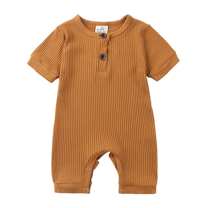 AliExpress hot style men's and women's baby clothes baby clothing summer solid color pit stripe baby short climbing jumpsuit on behalf of hair - Image 12
