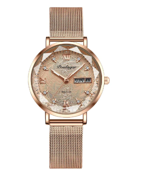 Berdagga new waterproof luminous ladies watch female student Korean version trendy double calendar quartz watch ultra-thin - Image 3
