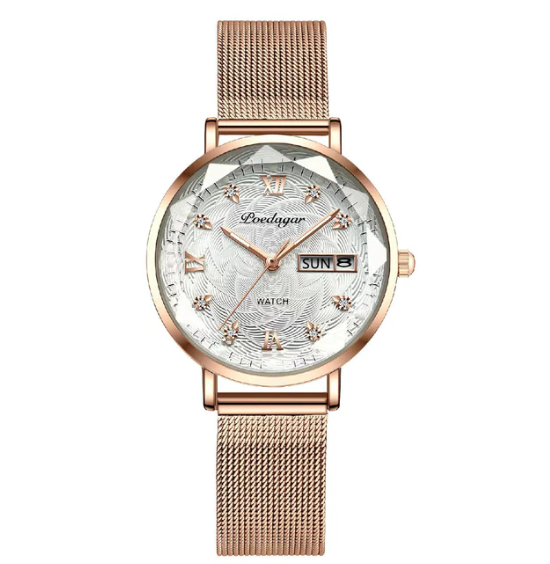 Berdagga new waterproof luminous ladies watch female student Korean version trendy double calendar quartz watch ultra-thin - Image 4