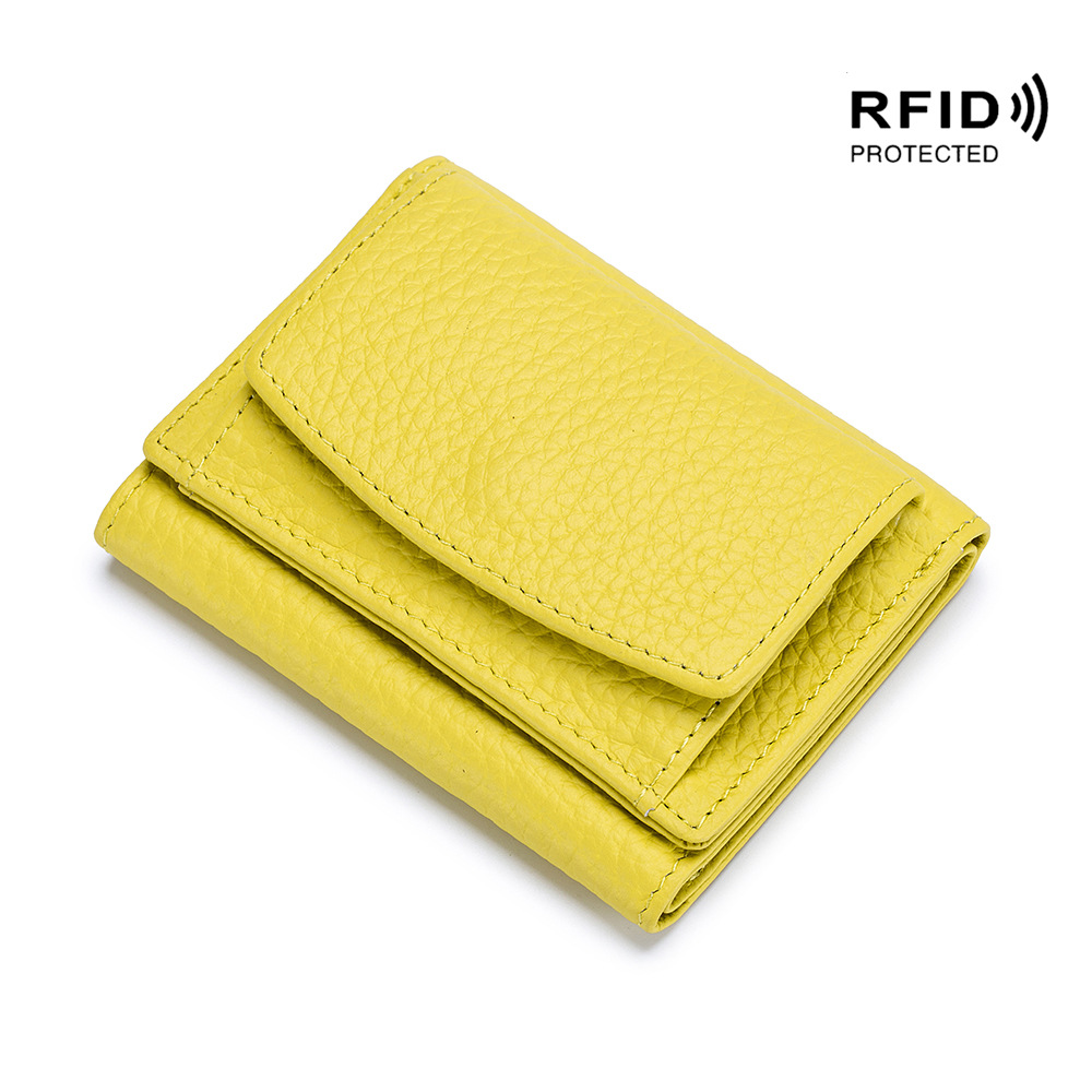 Small wallet women's genuine leather Japanese-style financial cloth rfid coin bag wallet foreign trade women's mini wallet short purse - Image 15