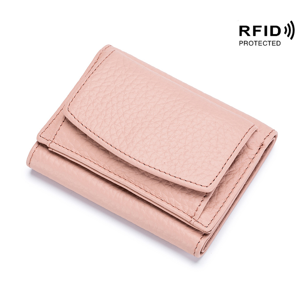 Small wallet women's genuine leather Japanese-style financial cloth rfid coin bag wallet foreign trade women's mini wallet short purse - Image 14