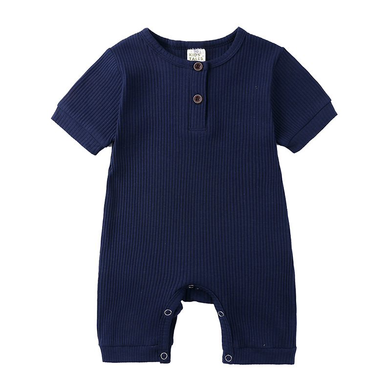 AliExpress hot style men's and women's baby clothes baby clothing summer solid color pit stripe baby short climbing jumpsuit on behalf of hair - Image 9