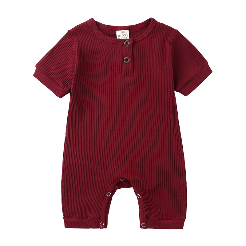 AliExpress hot style men's and women's baby clothes baby clothing summer solid color pit stripe baby short climbing jumpsuit on behalf of hair - Image 6