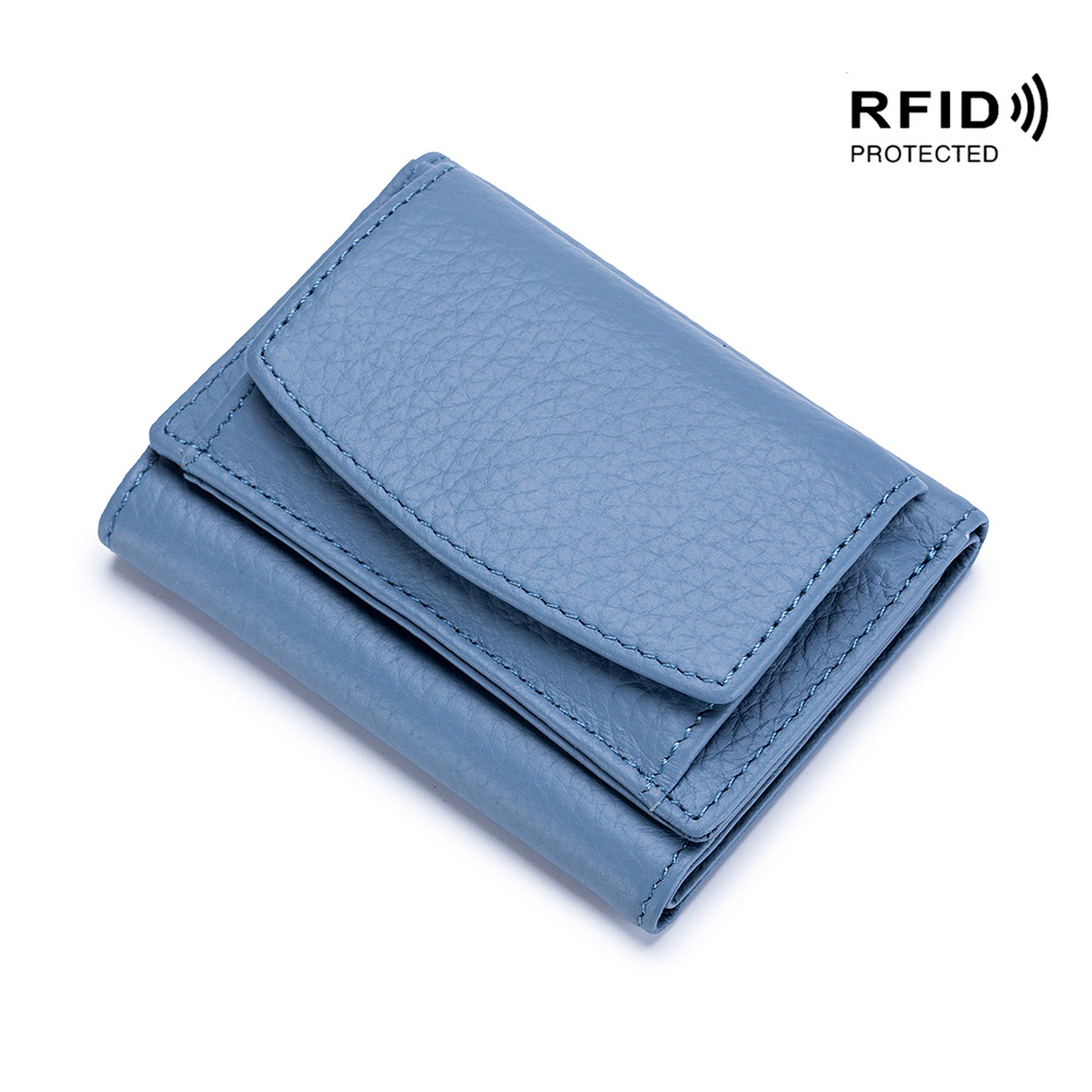 Small wallet women's genuine leather Japanese-style financial cloth rfid coin bag wallet foreign trade women's mini wallet short purse - Image 16