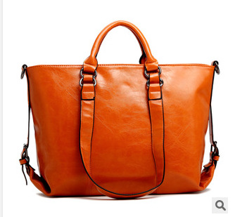 2018 new women's bag oil wax leather simple ladies commuter shoulder shoulder diagonal bag a generation - Image 4