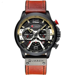 CURREN 8329 trendy men's waterproof watch six-needle multi-functional fashion large dial calendar watch
