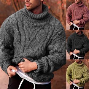 Cable-Knit Turtleneck Sweater