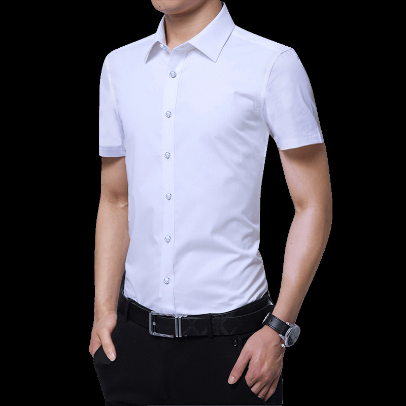 2021 Spring and Autumn New Men's Long Sleeve Shirt Youth Business Men's Lapel Solid Color Thin Non-iron Shirt - Image 10