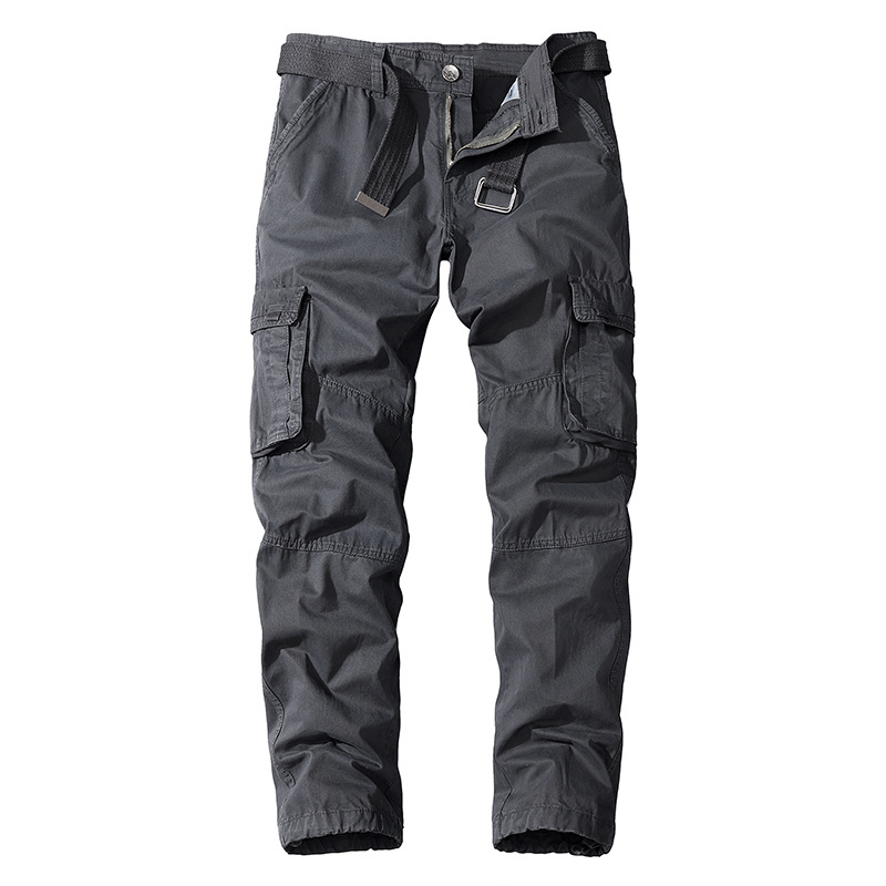 Men's casual pants, workwear, pure cotton workwear, straight sports trousers, autumn and winter men's casual multi-pocket pants, foreign trade trousers - Image 5