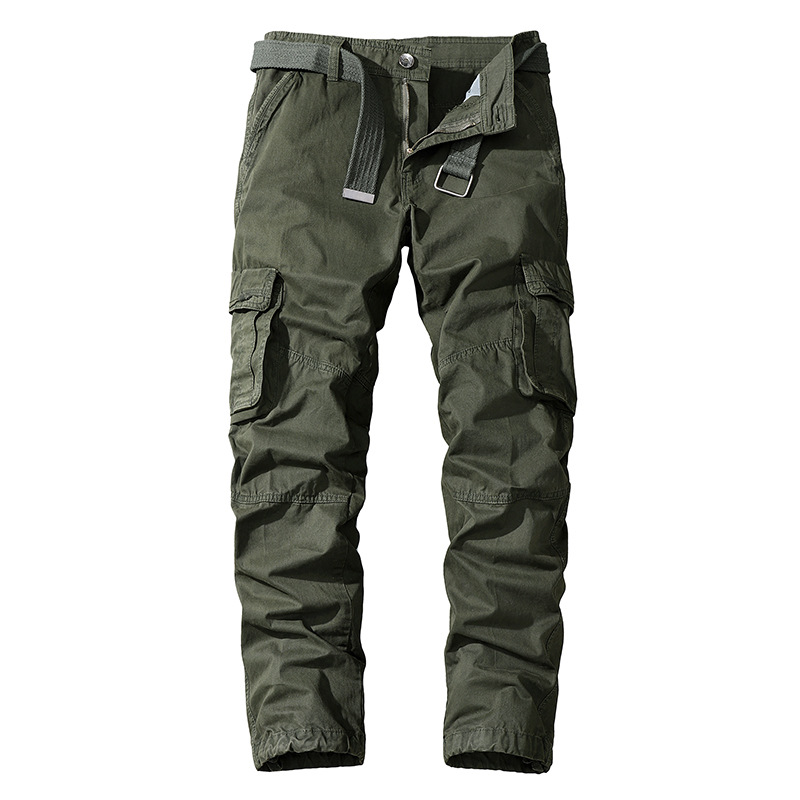 Men's casual pants, workwear, pure cotton workwear, straight sports trousers, autumn and winter men's casual multi-pocket pants, foreign trade trousers - Image 3