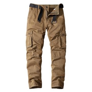 Men's casual pants, workwear, pure cotton workwear, straight sports trousers, autumn and winter men's casual multi-pocket pants, foreign trade trousers