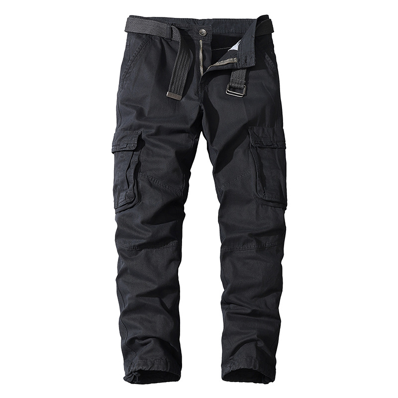 Men's casual pants, workwear, pure cotton workwear, straight sports trousers, autumn and winter men's casual multi-pocket pants, foreign trade trousers - Image 2